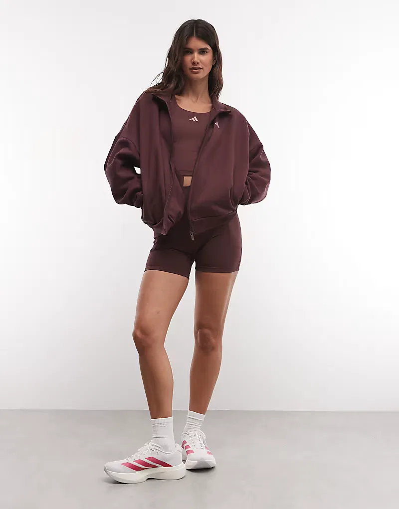 Спортивная куртка Adidas Performance Three Stripes Studios в бордовом цвете — фото 3