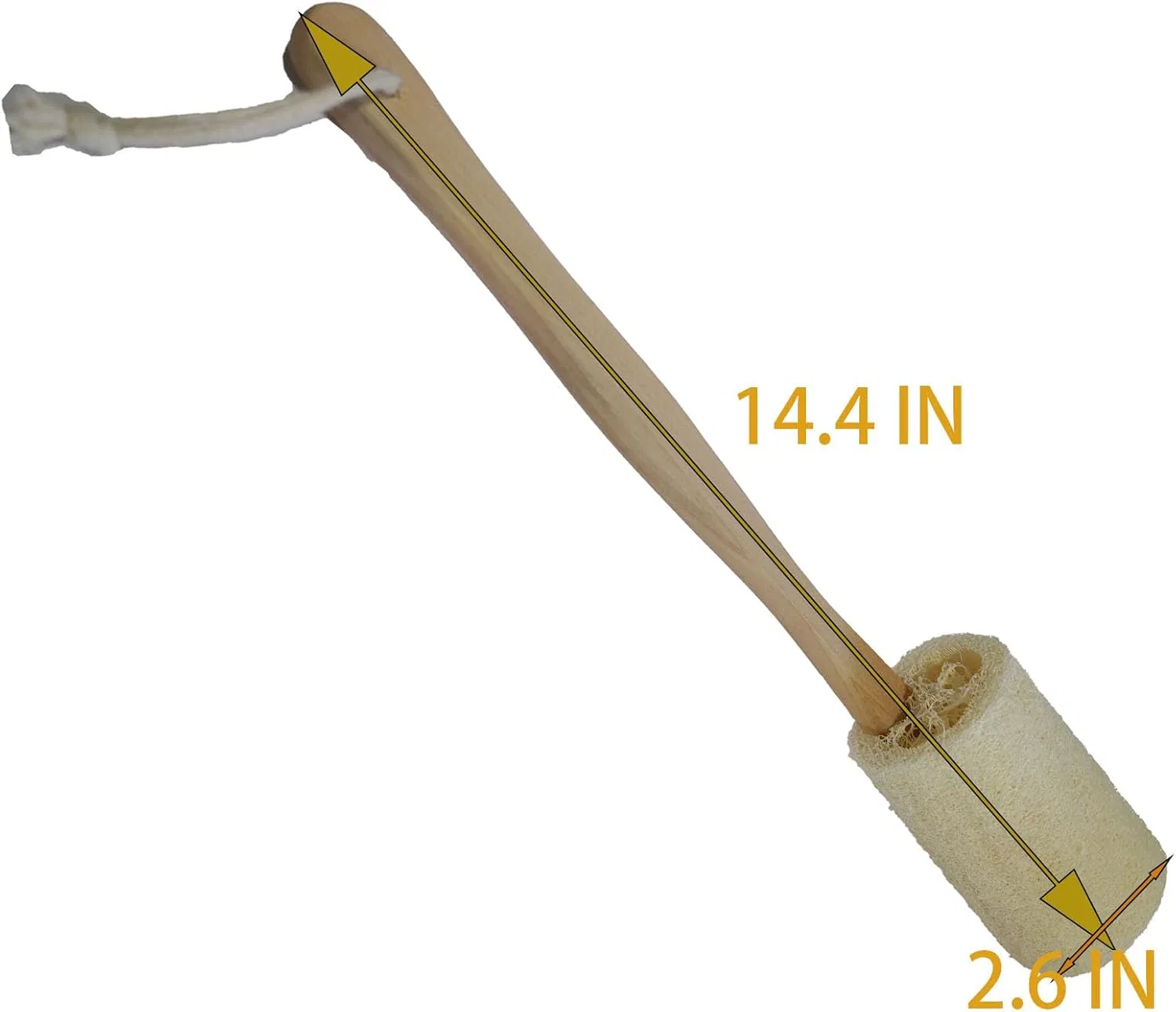 Мочалка из люфы с длинной ручкой Rainlily Wen, 2 шт, 35.6x7x7 см — фото 3