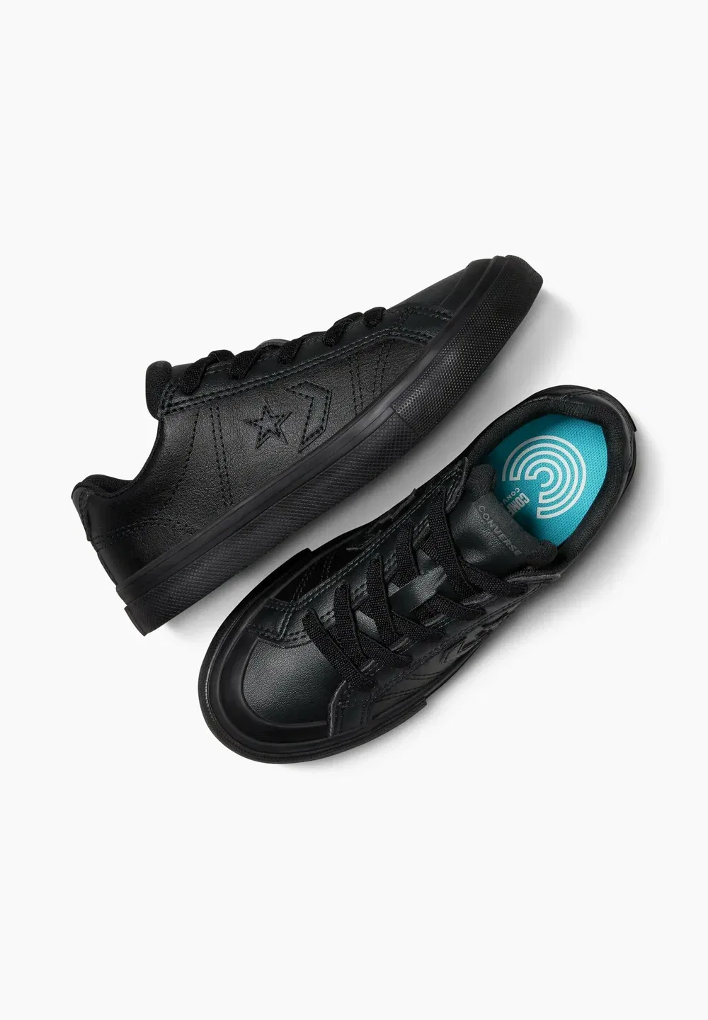 Низкие спортивные повседневные удобные кроссовки унисекс Converse, Black Black Black — фото 3