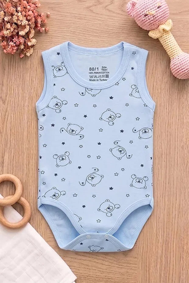 Детское боди для новорожденных с длинным рукавом с принтом Pure Plus, Blue Bear