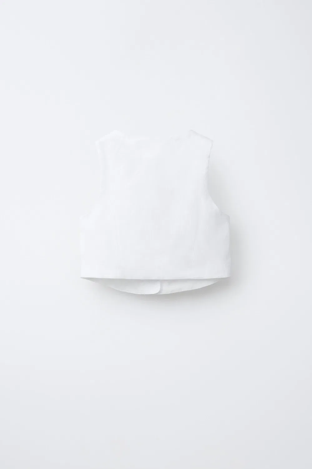 Жилет из 100% льна ZARA, Oyster-White — фото 2