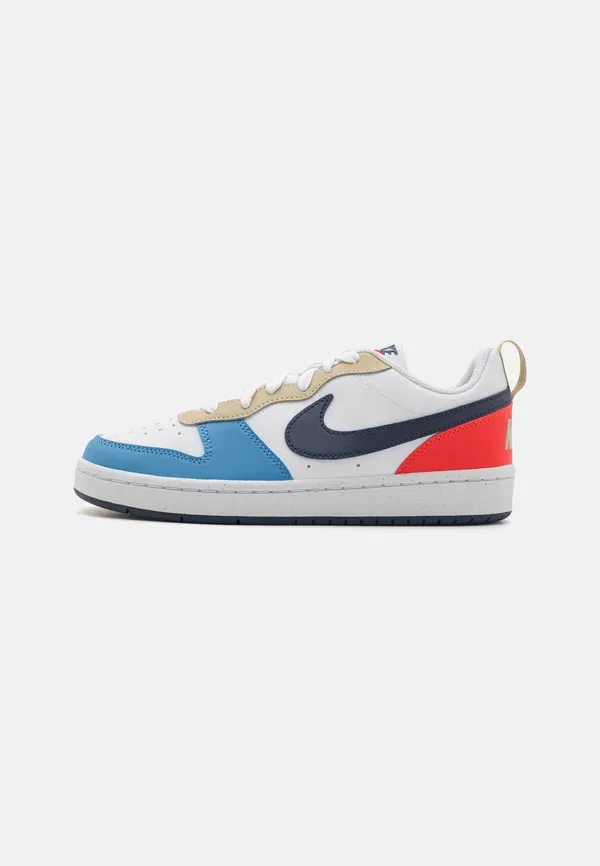 Кроссовки с перфорацией Court Borough Low Recraft Nike Sportswear, White, Thunder Blue, Light Crimson Beyond, белый/синий/малиновый