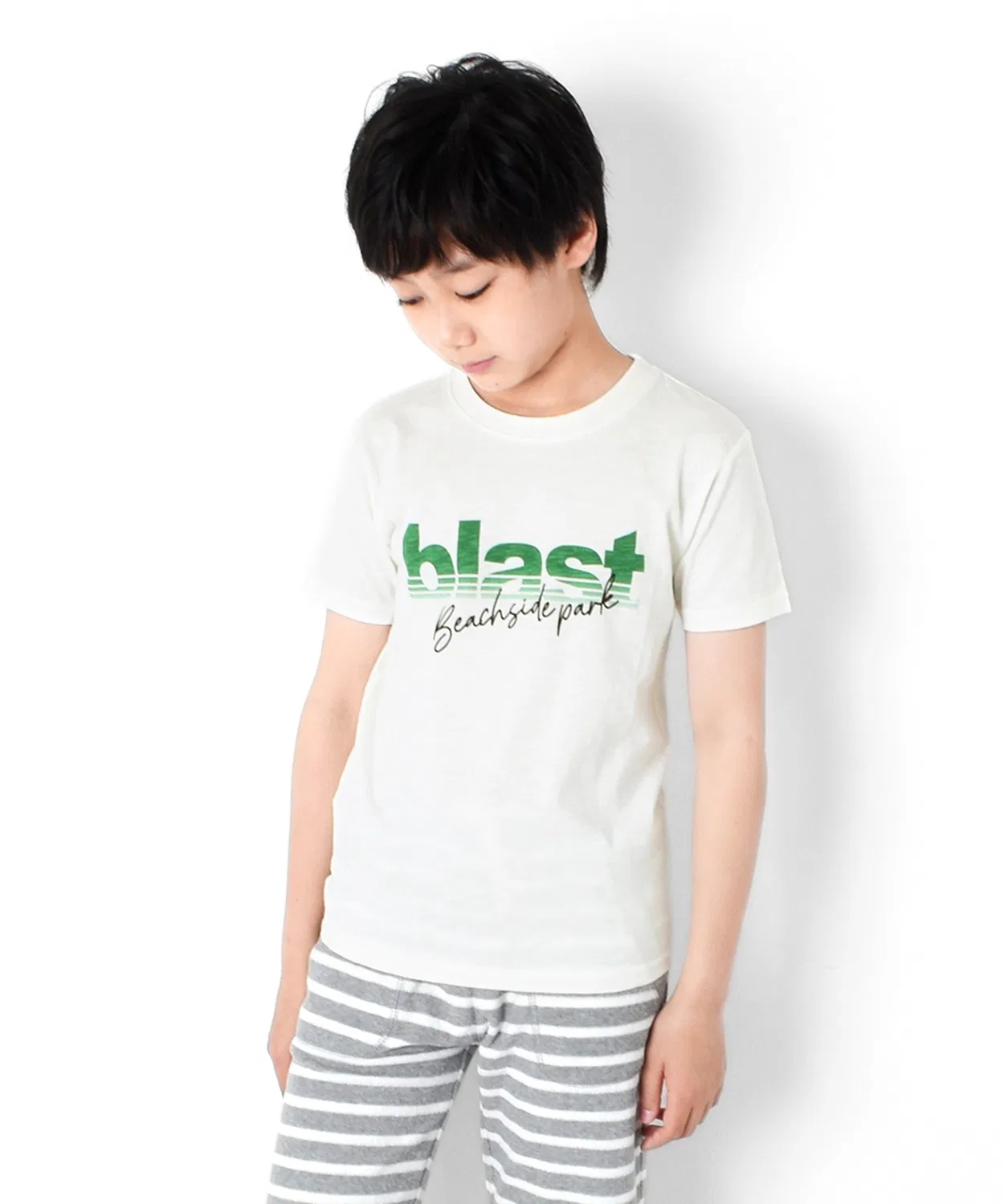 Детская футболка с принтом Sunset Slub T-Shirt GLAZOS, White