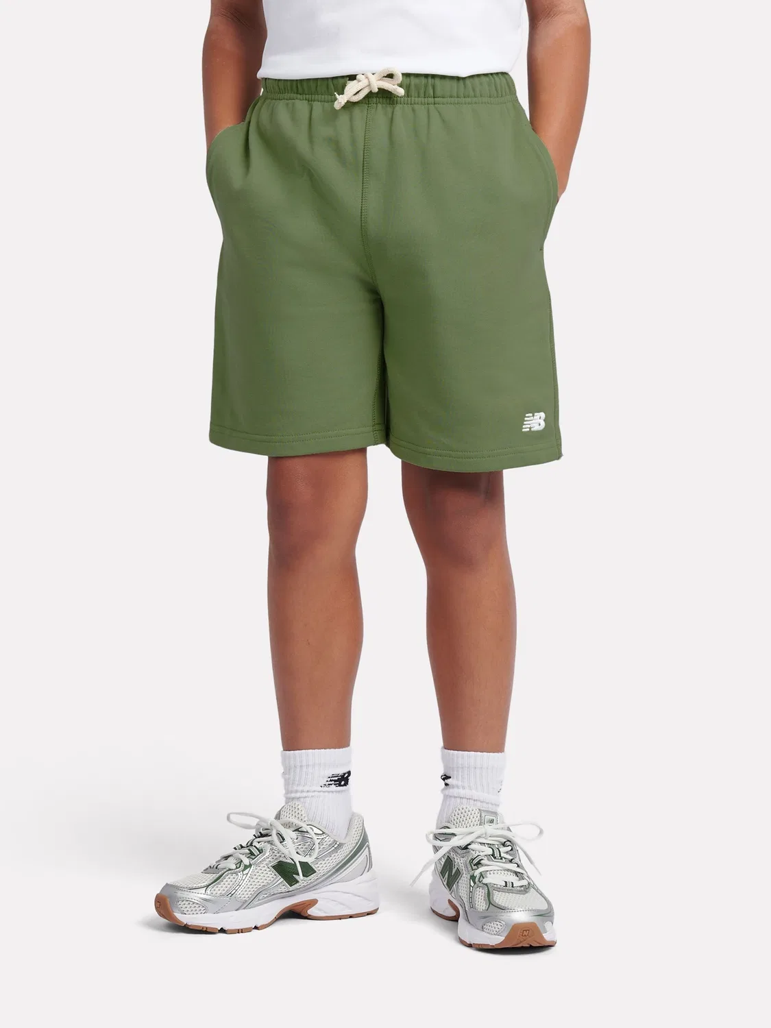Шорты из французского терри, хлопок New Balance, мятно-зеленый