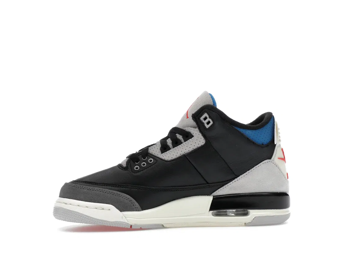 Детские кроссовки с кожаным верхом Jordan 3 Retro OG Rare Air Jordan, Black/Chile Red/Neutral Grey/Military Blue/Coconut Milk — фото 3