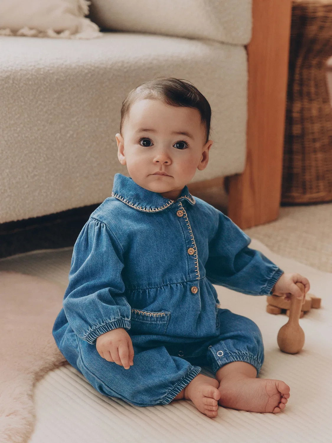 Ромпер джинсовый синий Next, Denim Blue