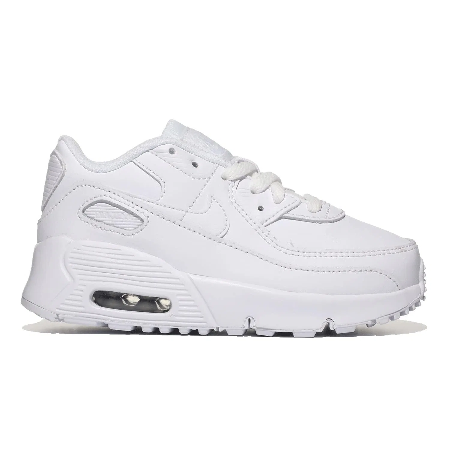 Детские кроссовки для мальчиков с амортизацией NIKE Air Max 90 LTR NIKE, White Metallic Silver White — фото 4