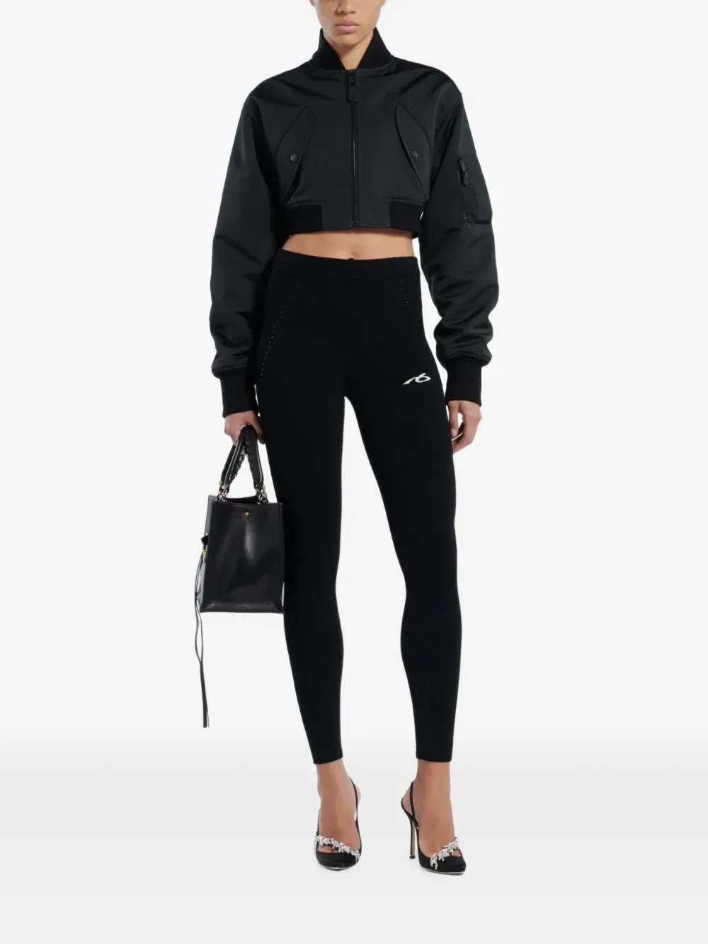 Ребристые леггинсы TechWear Balenciaga, черный — фото 2