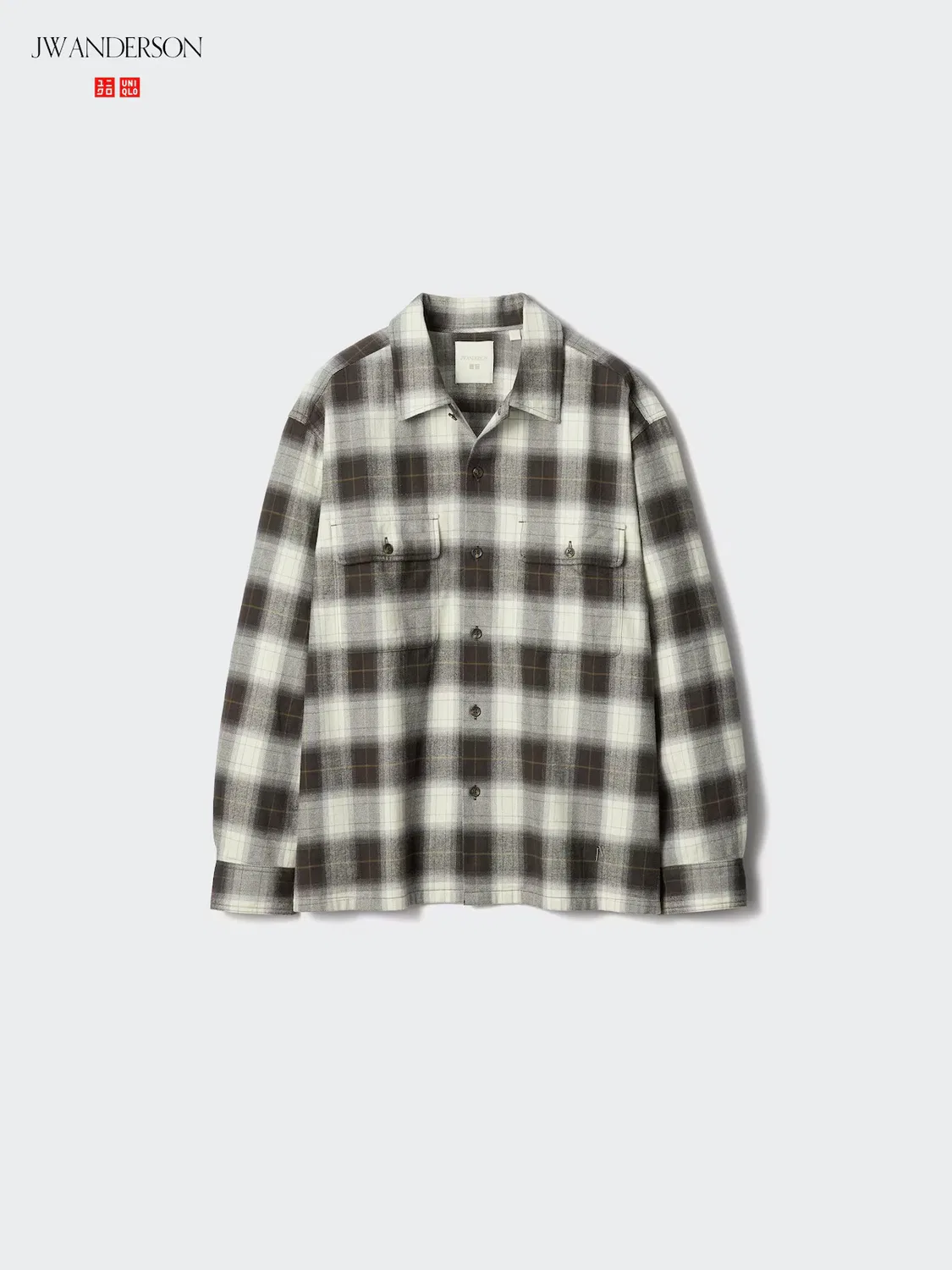 Рубашка фланелевая Uniqlo x JW Anderson в клетку, 38 темно-коричневый — фото 3