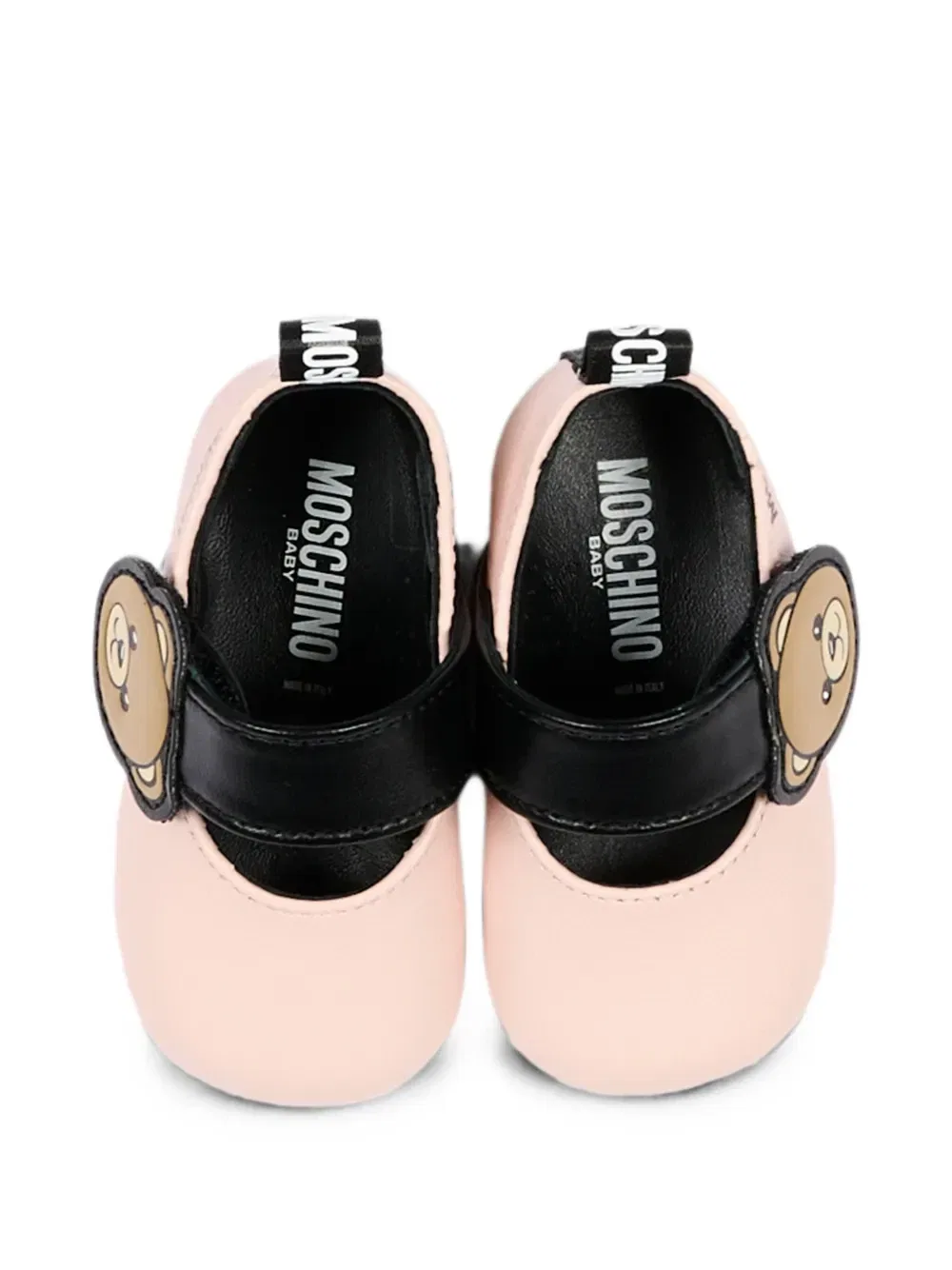 Балетки с застежкой-липучкой в виде плюшевого мишки Moschino Kids, розовый — фото 4