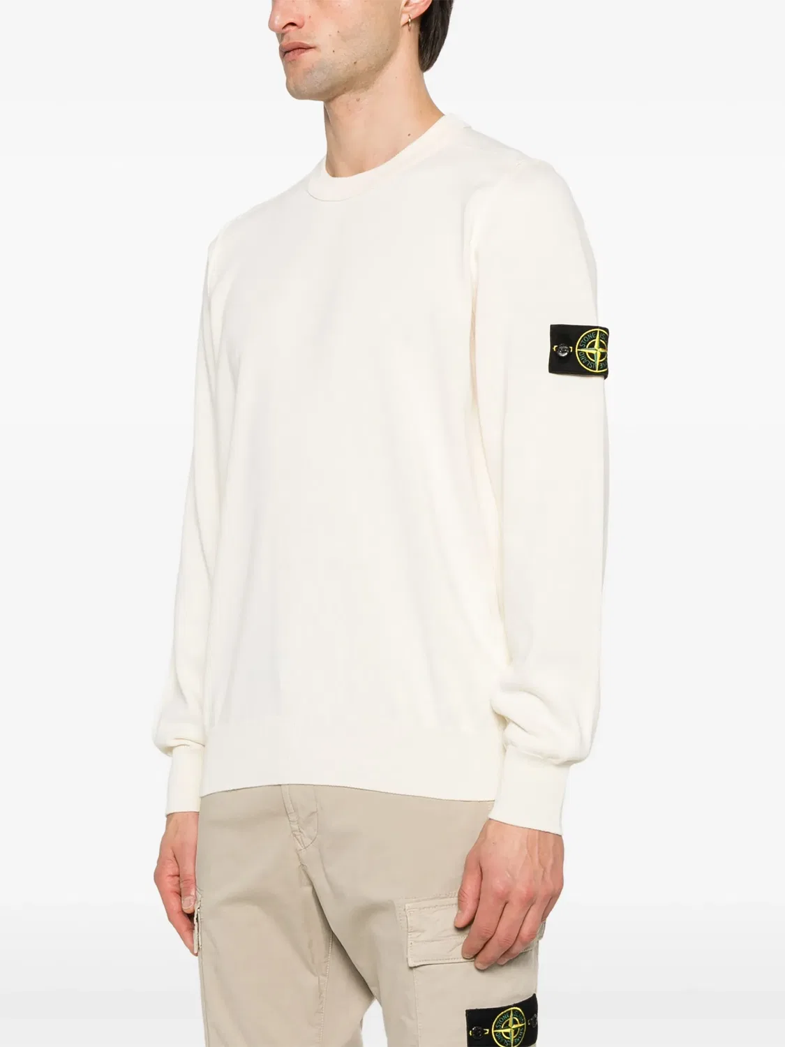 Stone Island Свитер с компасной нашивкой - слоновая кость — фото 4