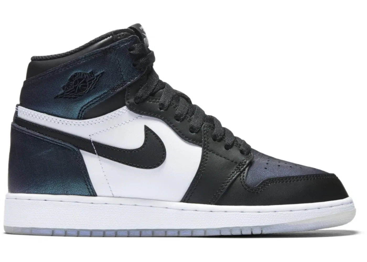 Детские кроссовки Lifestyle с переливающимся покрытием Jordan 1 Retro Jordan, Black Black Metallic Silver