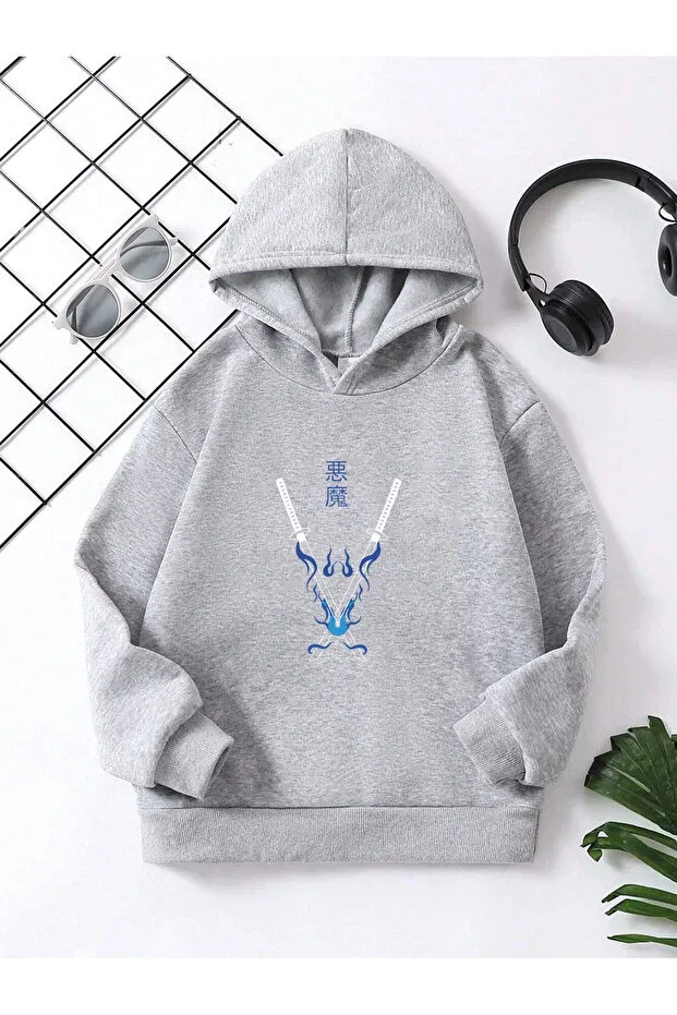 Детские свитшот с принтом для девочек Yunayt, Gray