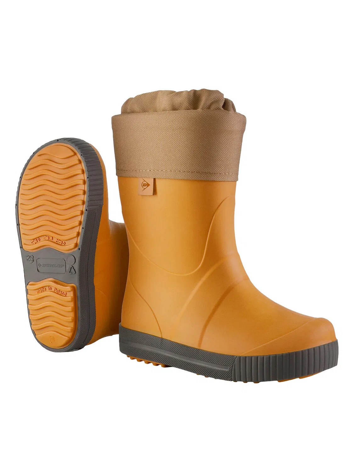 Детские зимние сапоги с меховой подкладкой Puddle Jumper Dunlop, Beige Mango