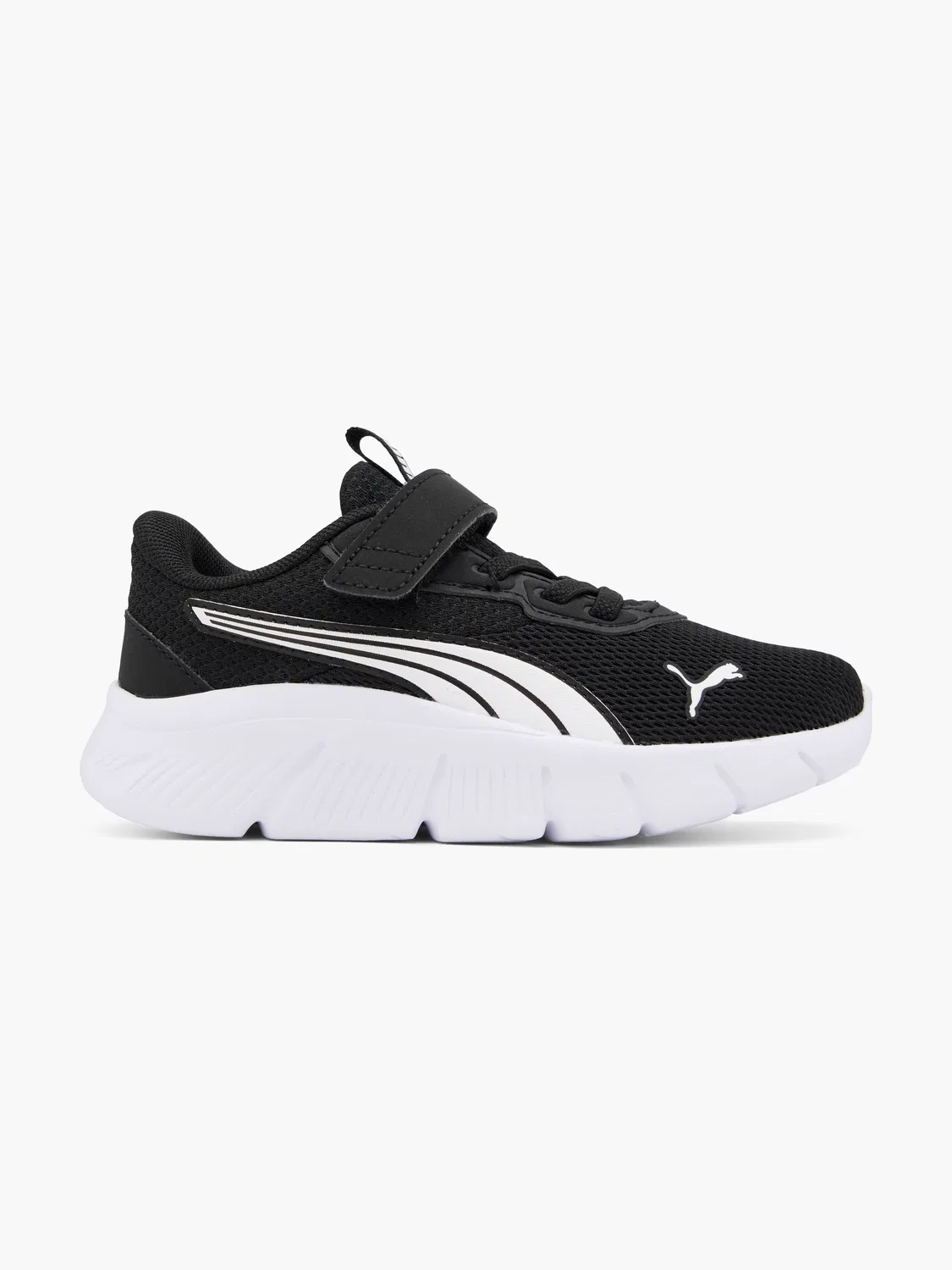 Детские полуботинки с эластичной шнуровкой и липучкой PUMA FLEXFOCUS MODERN AC+ PS, черный