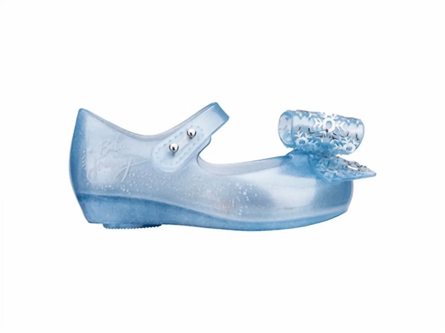 Детские сандалии для девочек с круглым носом Mini Melissa Ultragirl Frozen, Pearl Blue Glitter — фото 2