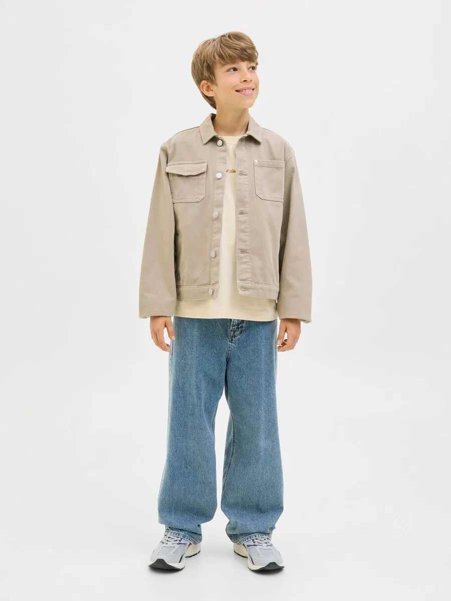Детская рубашка 'JORNORREBRO' из белой шерсти Jack & Jones Junior — фото 4