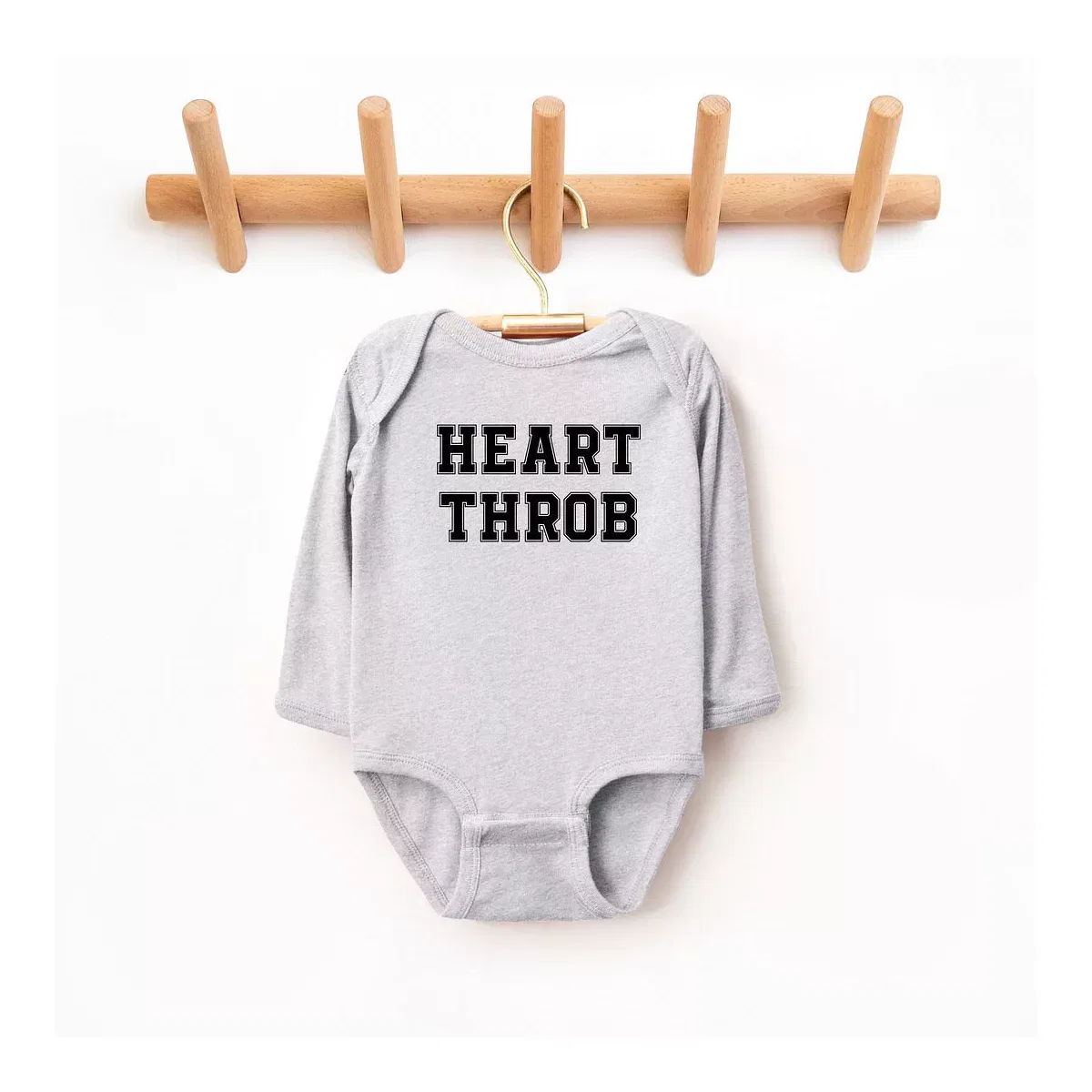 Детский боди с длинным рукавом Heart Throb The Juniper Shop, Heather Grey