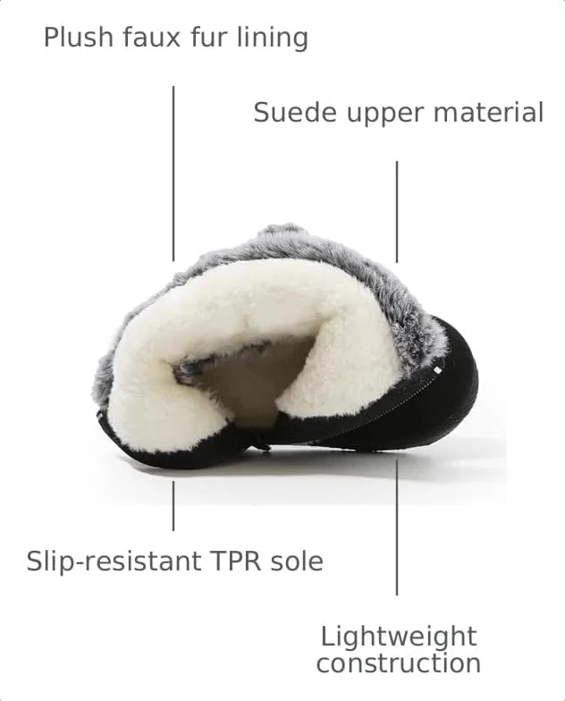 Детские зимние ботинки для девочек и мальчиков Femizee, Black Pom Zip — фото 3