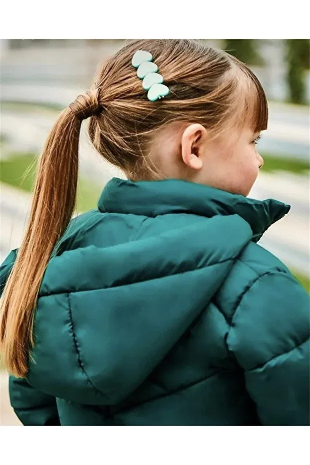 Детское пальто для девочек утепленное Basics Mayoral, Green — фото 3