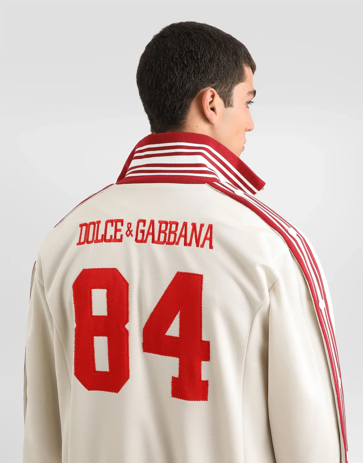 Свитшот из технического пике Dolce & Gabbana, бежевый — фото 3