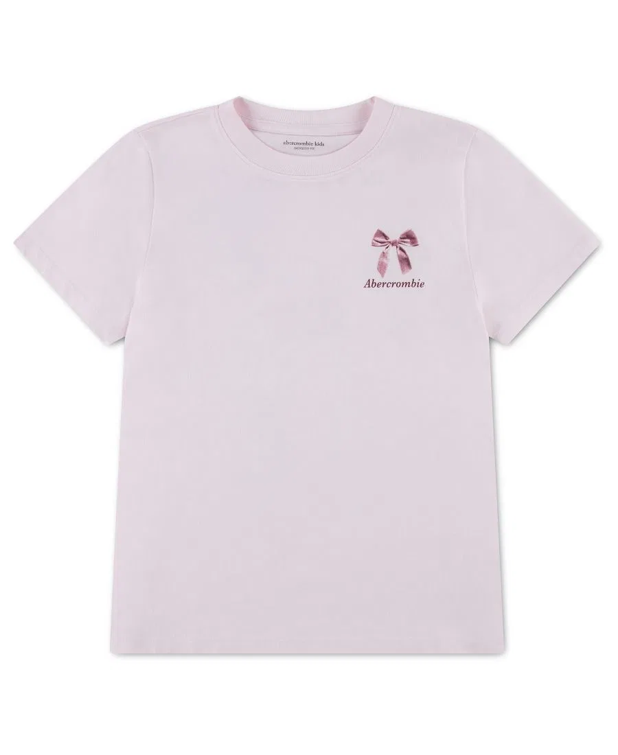 Детская футболка с коротким рукавом и принтом бабочки abercrombie kids, Pastel Pink