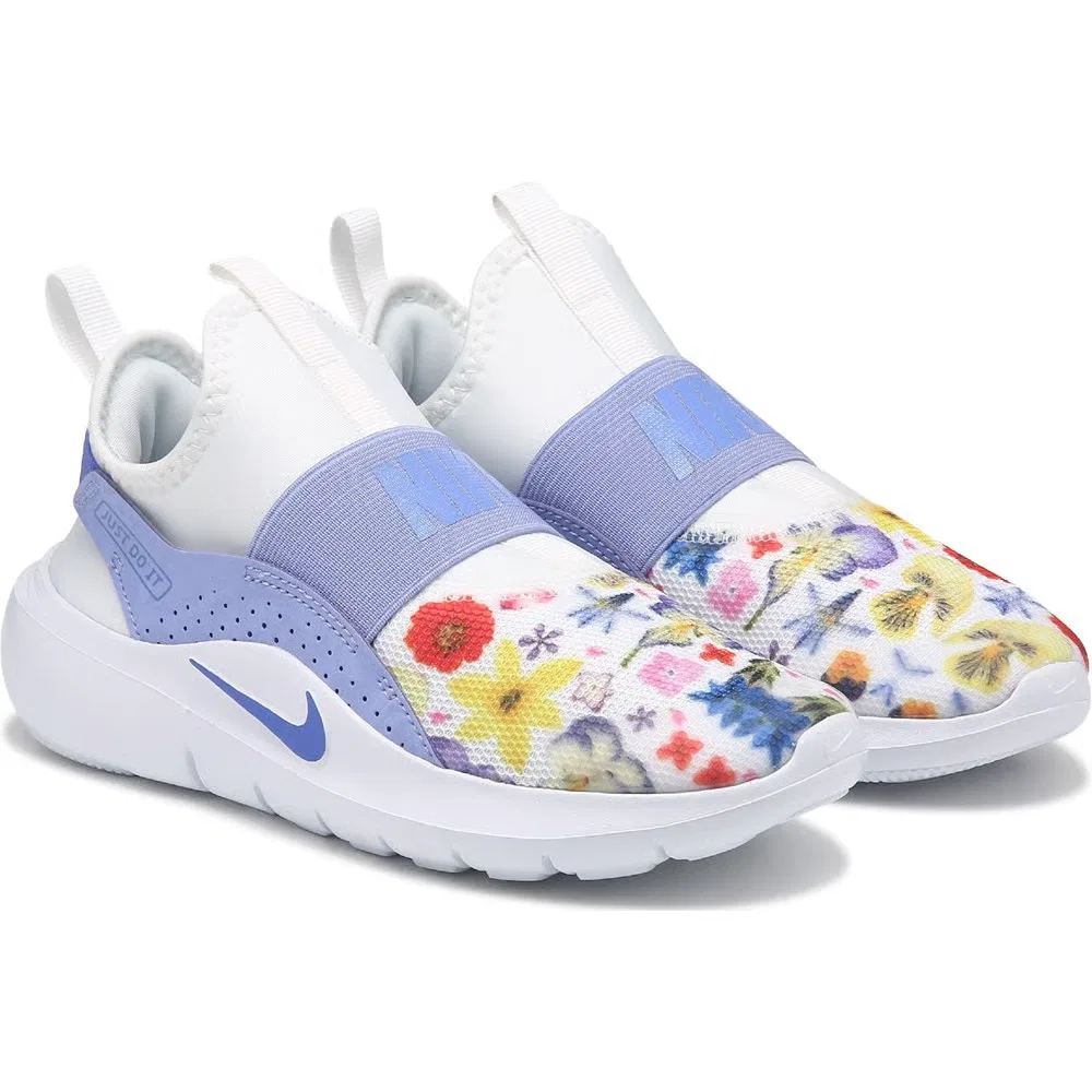Детские кроссовки Flex Runner 4 без шнурков для малышей Nike, White/Blue/Floral