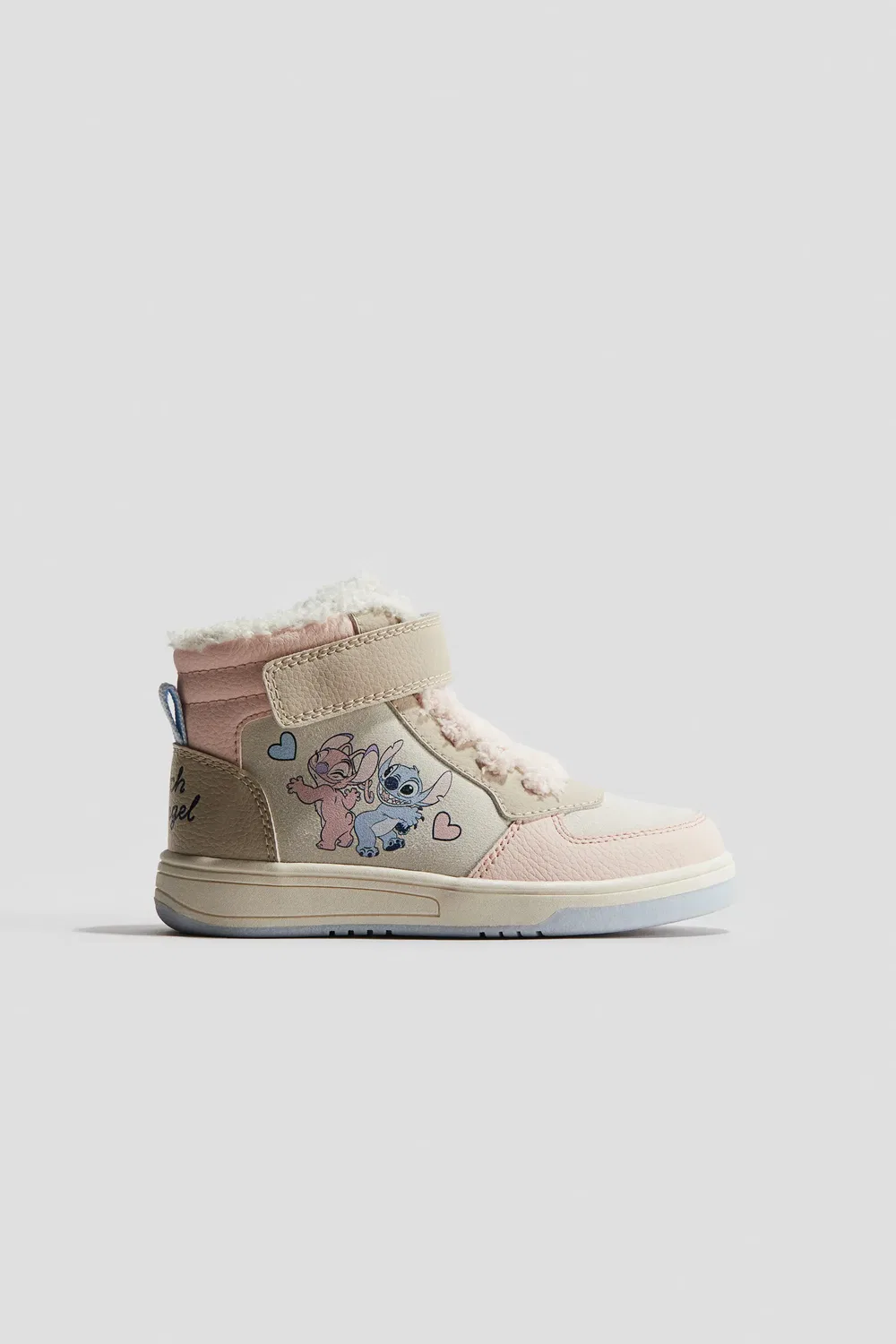 Кроссовки детские с утеплителем Hi-top H&M, Beige/Lilo & Stitch