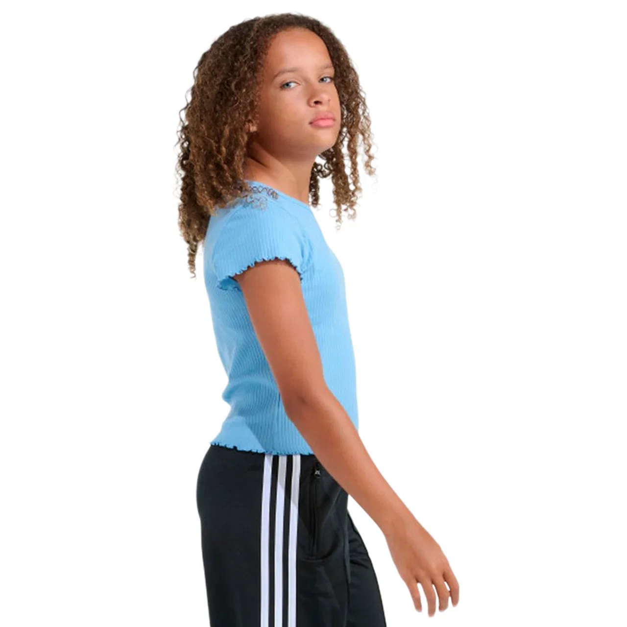 Футболка для девочек Lettuce Edge Adidas, цвет White/Ash Blue — фото 3
