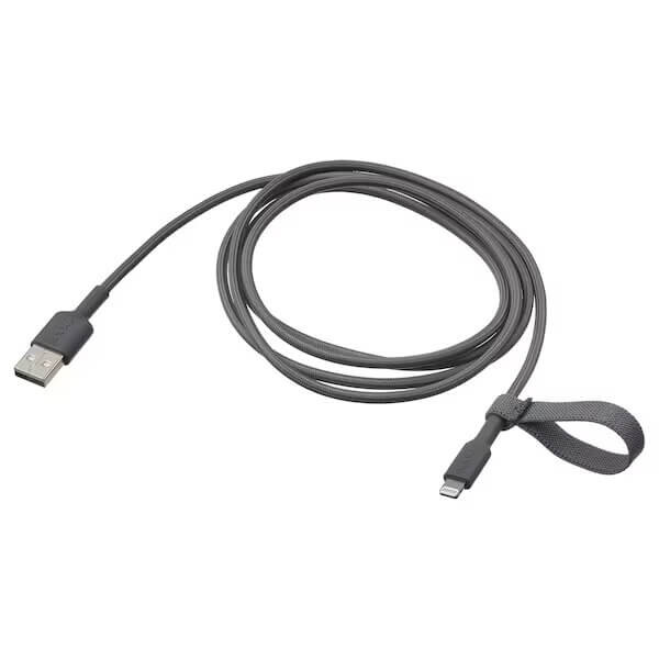 

Кабель USB-A Ikea Lillhult Lightning, 1,5 m, темно-серый