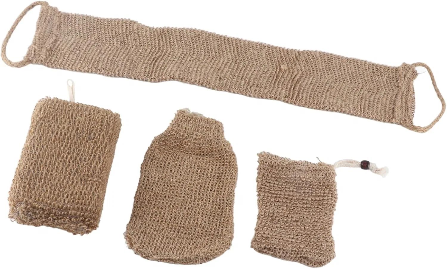 Скраб-щетка для тела Jute-Peeling-Rückenreinigungsset Zymothrix, 4 предмета — фото 3