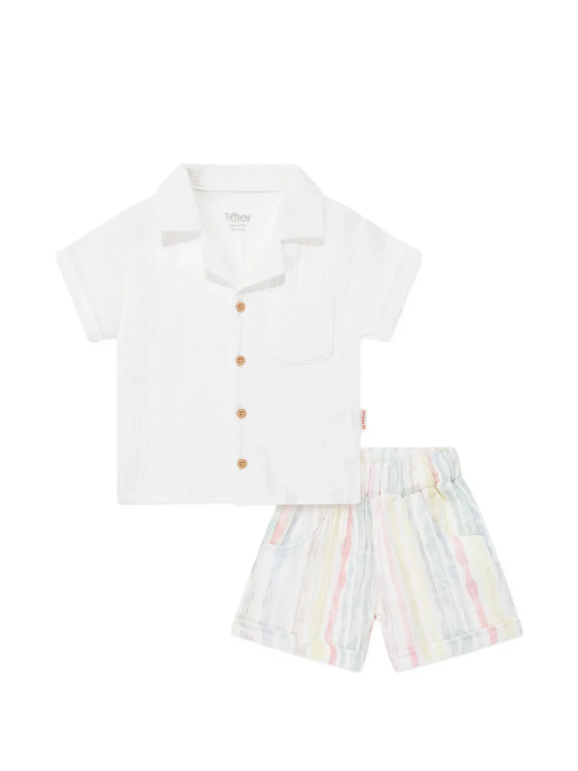 Комплект из топа и шортов в полоску Tiffany Kids, белый