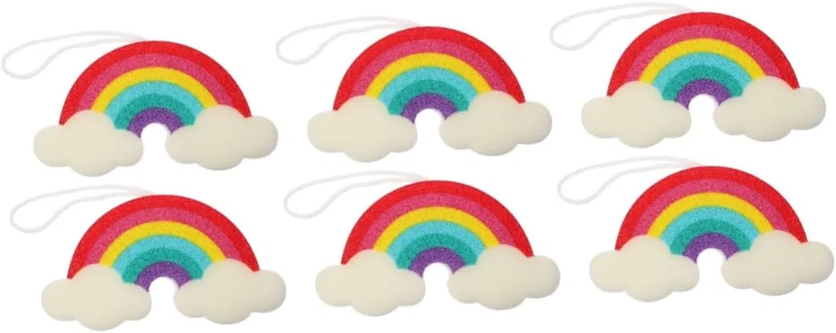 Набор мочалок для душа Rainbow, FRCOLOR, 6 шт, 23x12x10.5 см, Colourful