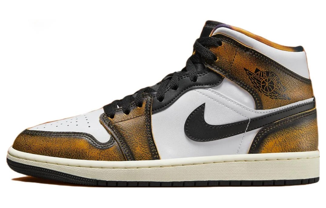 

Кроссовки Nike Air Jordan 1 Mid SE, черный/оранжевый