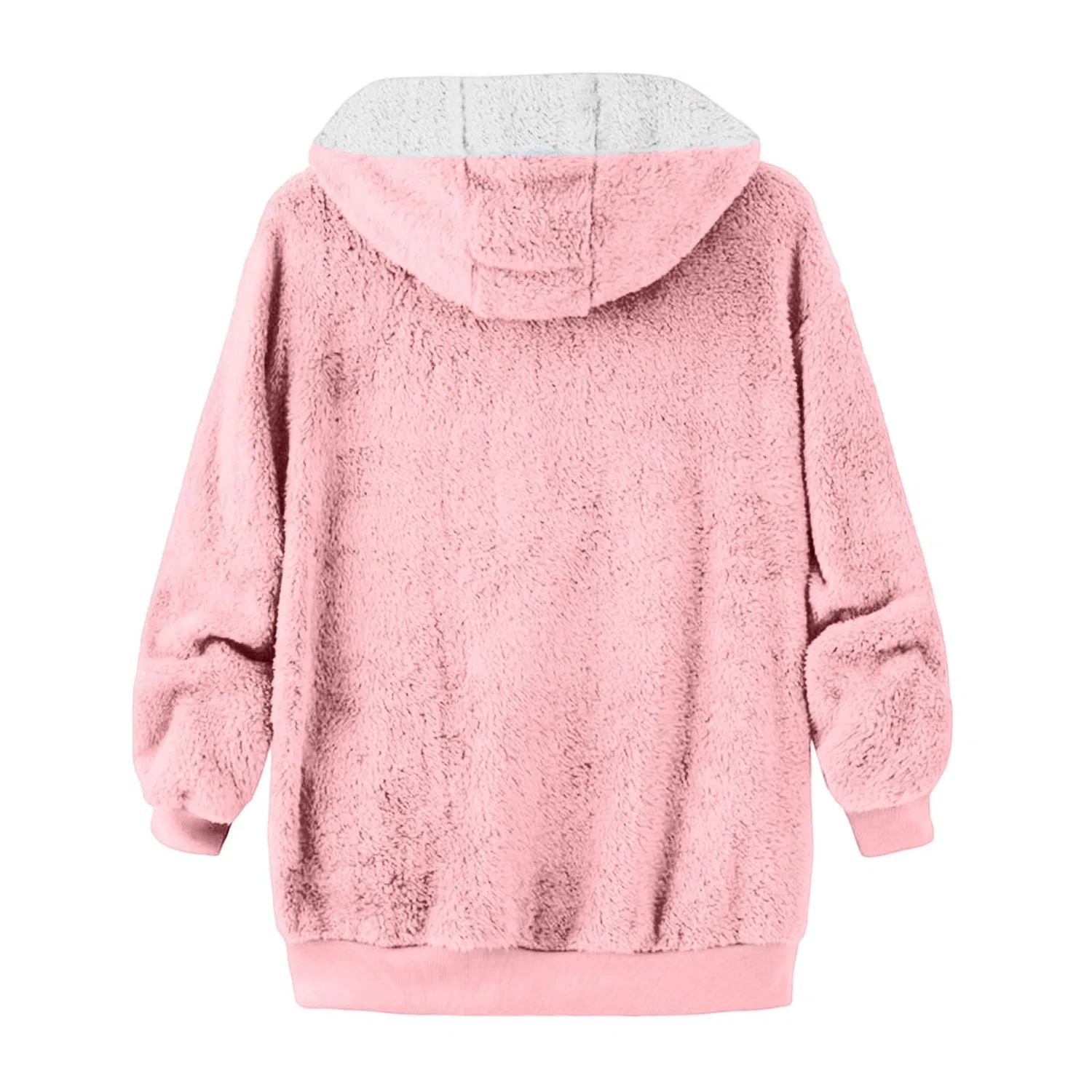 Женская флисовая куртка с капюшоном и молнией, Colore: rosa — фото 4
