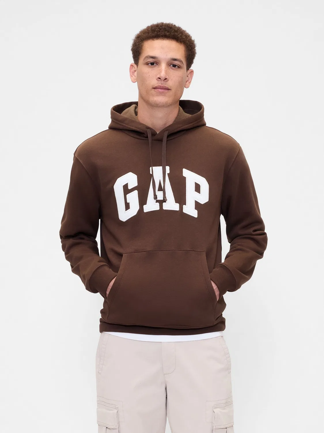 Худи Gap Relaxed Logo, коричневый
