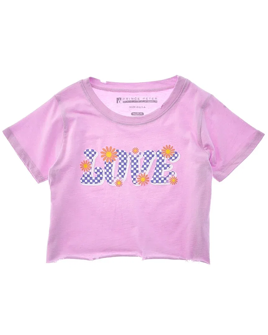 Детская футболка для девочек укороченная Love Crop Prince Peter Collection, фиолетовый