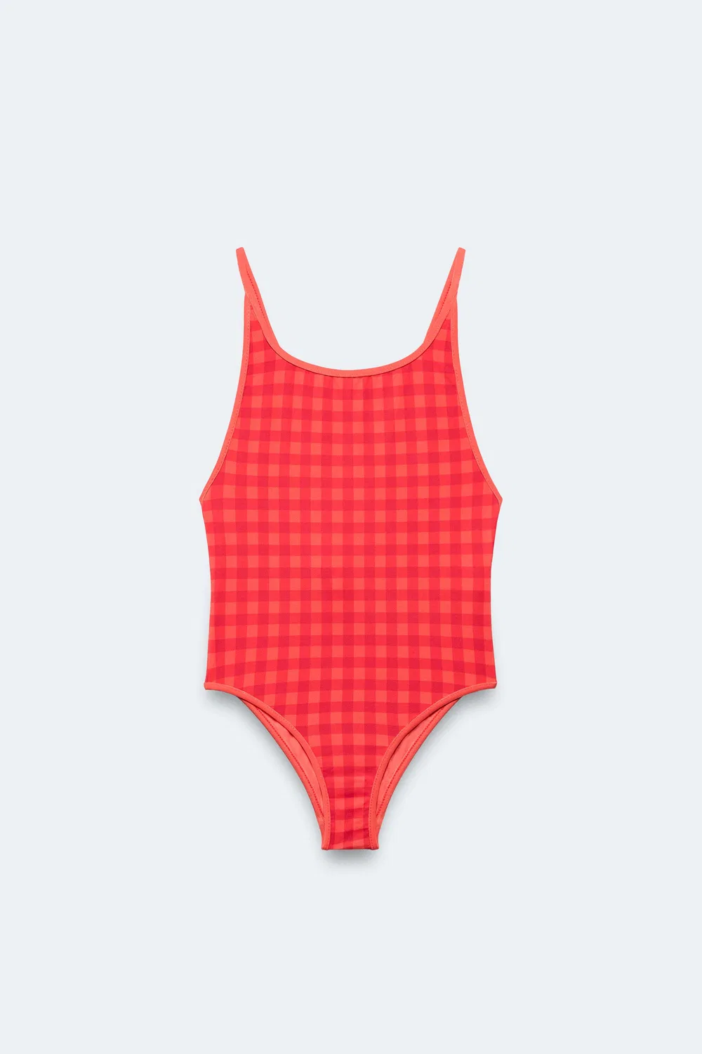Купальник в клетку, ограниченная серия, для детей от 2 до 14 лет ZARA, Coral Red
