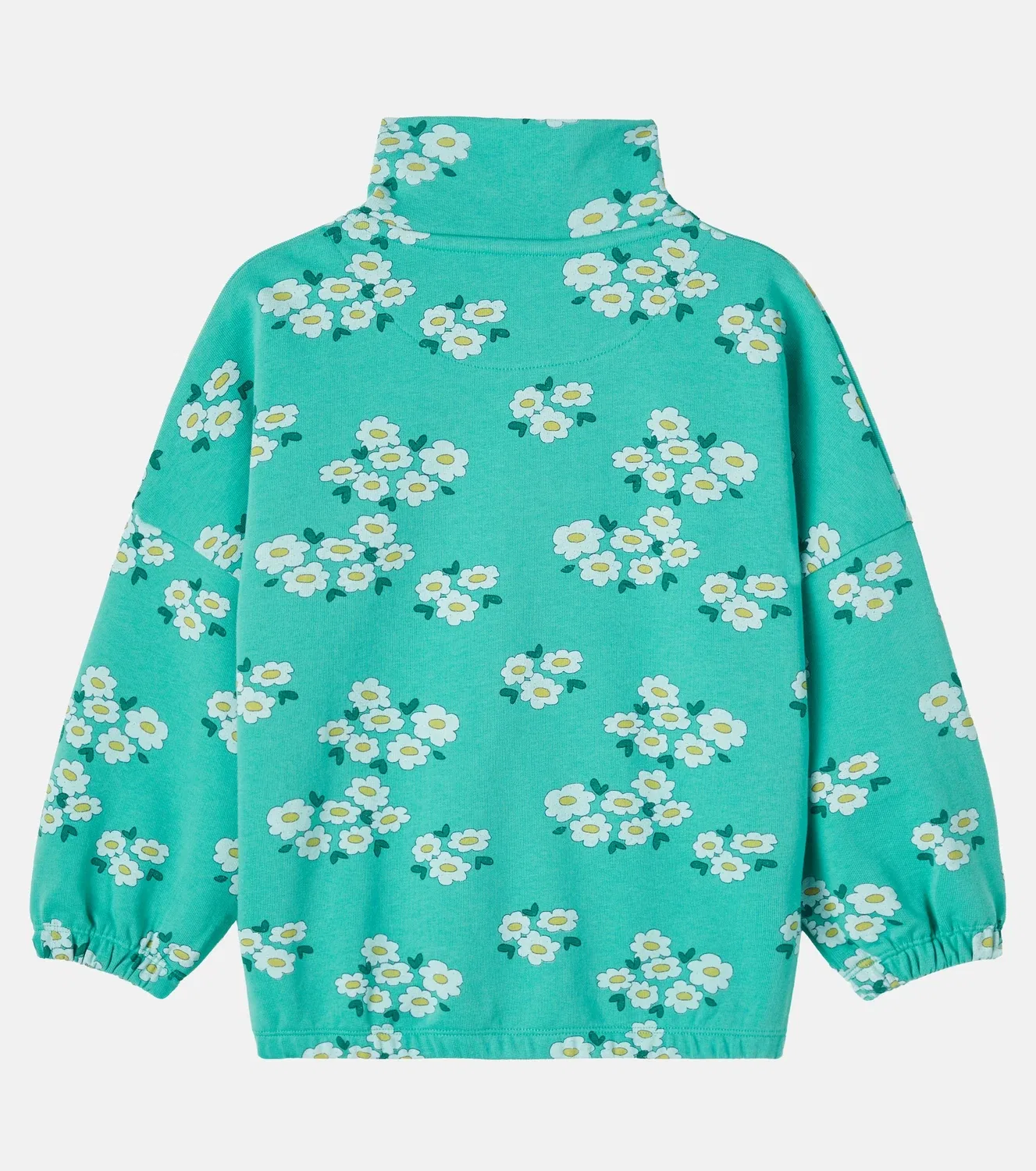 Толстовка детская с принтом Blossoms Tinycottons, зеленый — фото 2