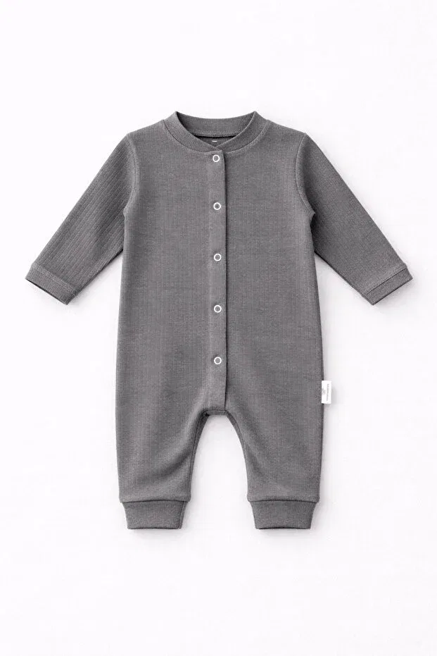 Детский комбинезон для новорожденных с длинным рукавом Basics Nevrankids, Gray — фото 3