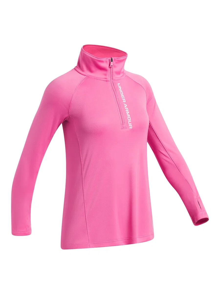 Спортивная футболка UNDER ARMOUR Performance Shirt с фирменной символикой розового цвета — фото 4