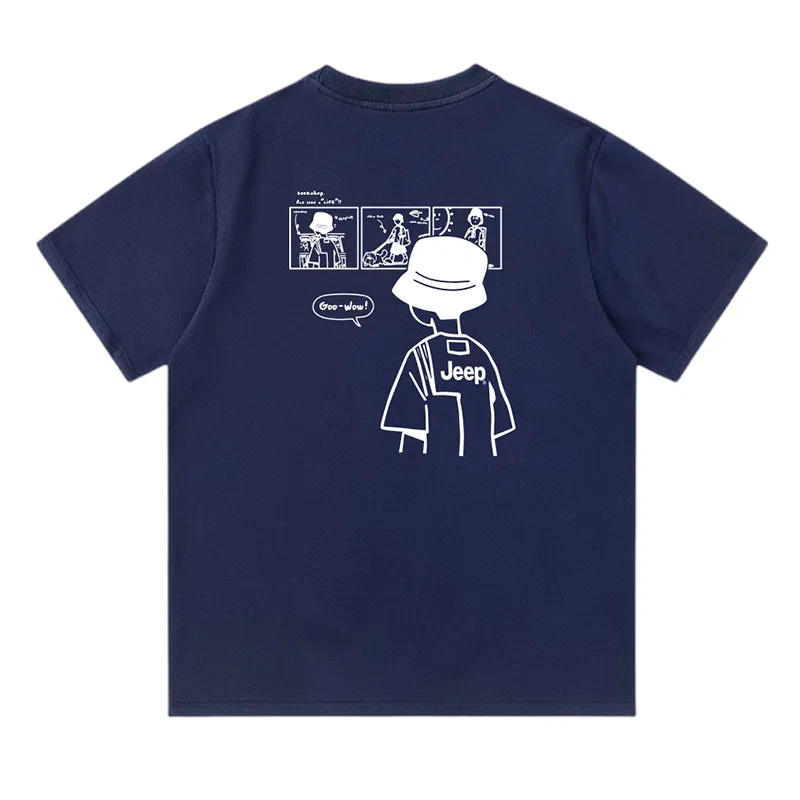 Детская футболка хлопковая с принтом Jeep, Dark Navy
