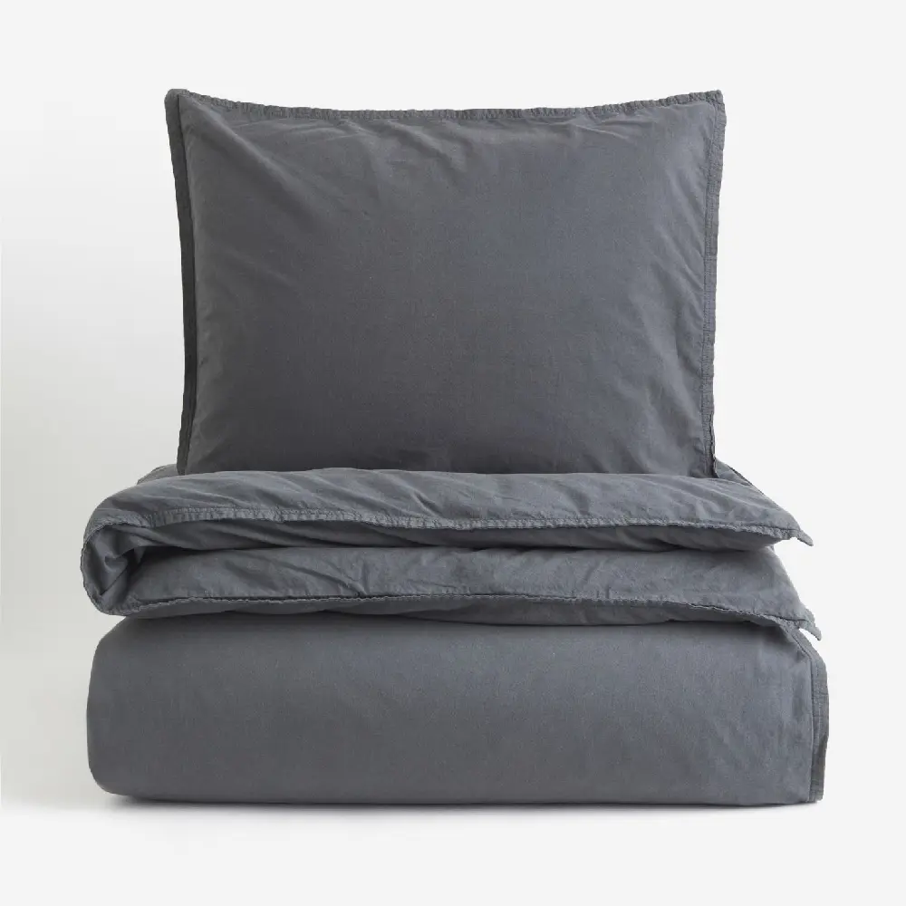 

Комплект односпального постельного белья H&M Home Washed Cotton, темно-серый