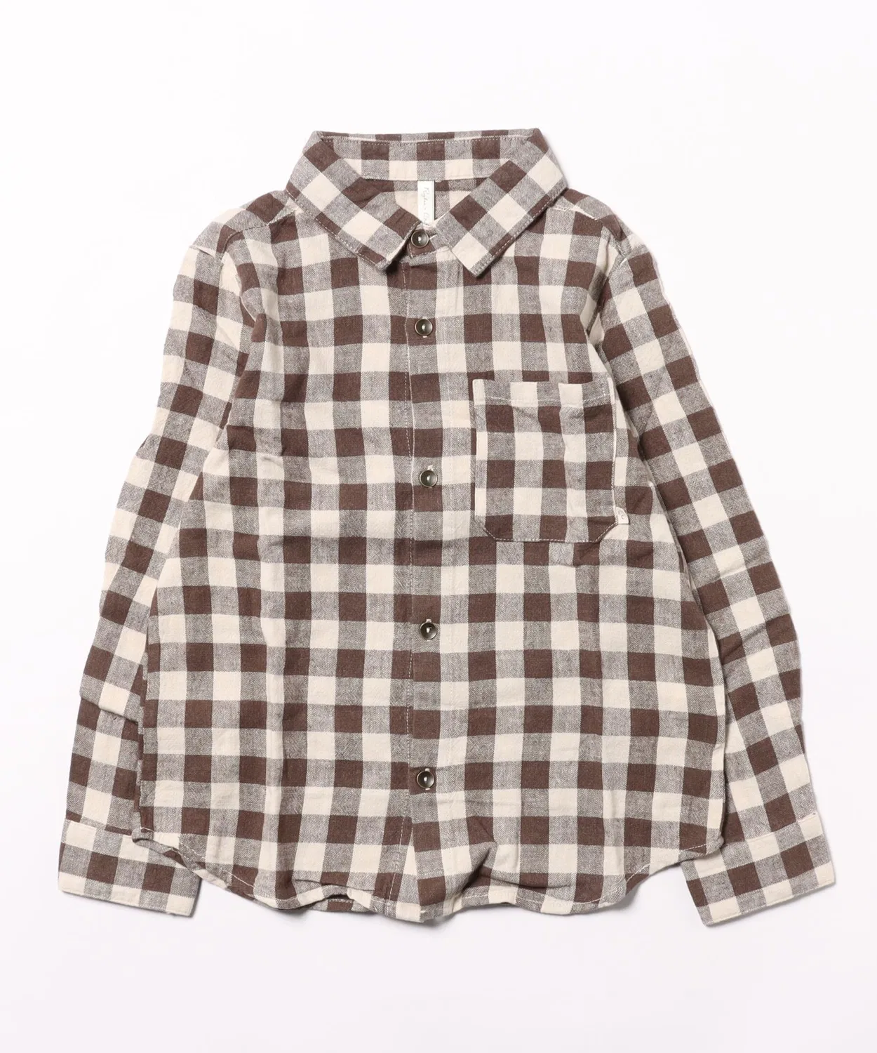 Детская рубашка с воротником и длинным рукавом Charcoal Check Rylee + Cru, White/Black