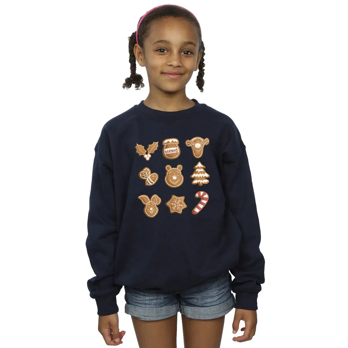 Свитшот с принтом Gingerbread Winnie The Pooh, Navy
