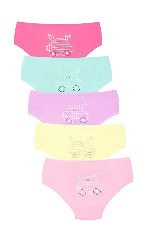 Детские трусы для девочек с принтом 5 шт Slip Newlilla, Mixed Light Colors — фото 3