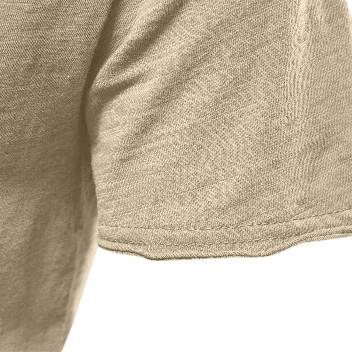 Мужская футболка с V-образным вырезом хлопковая Casual, B-khaki — фото 3