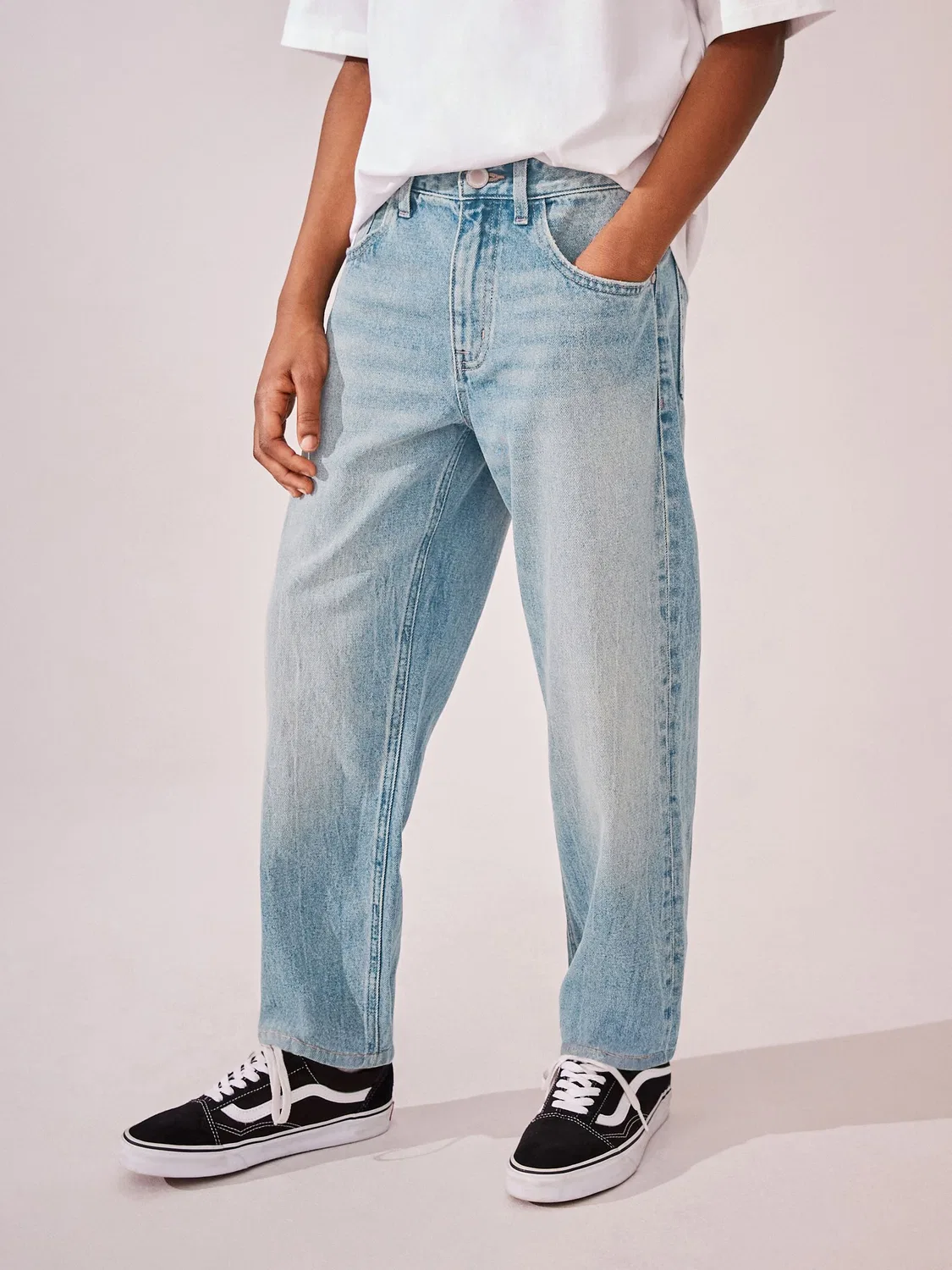 Джинсы прямого кроя Wide Fit, Mid Blue Next