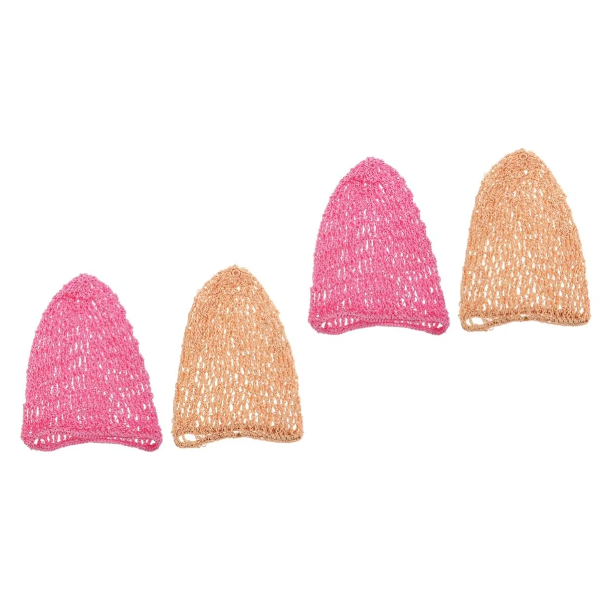 Набор из 4 вязаных шапочек для душа, Mikinona, Полиэстер, 30x28x1 см, Khaki Pink