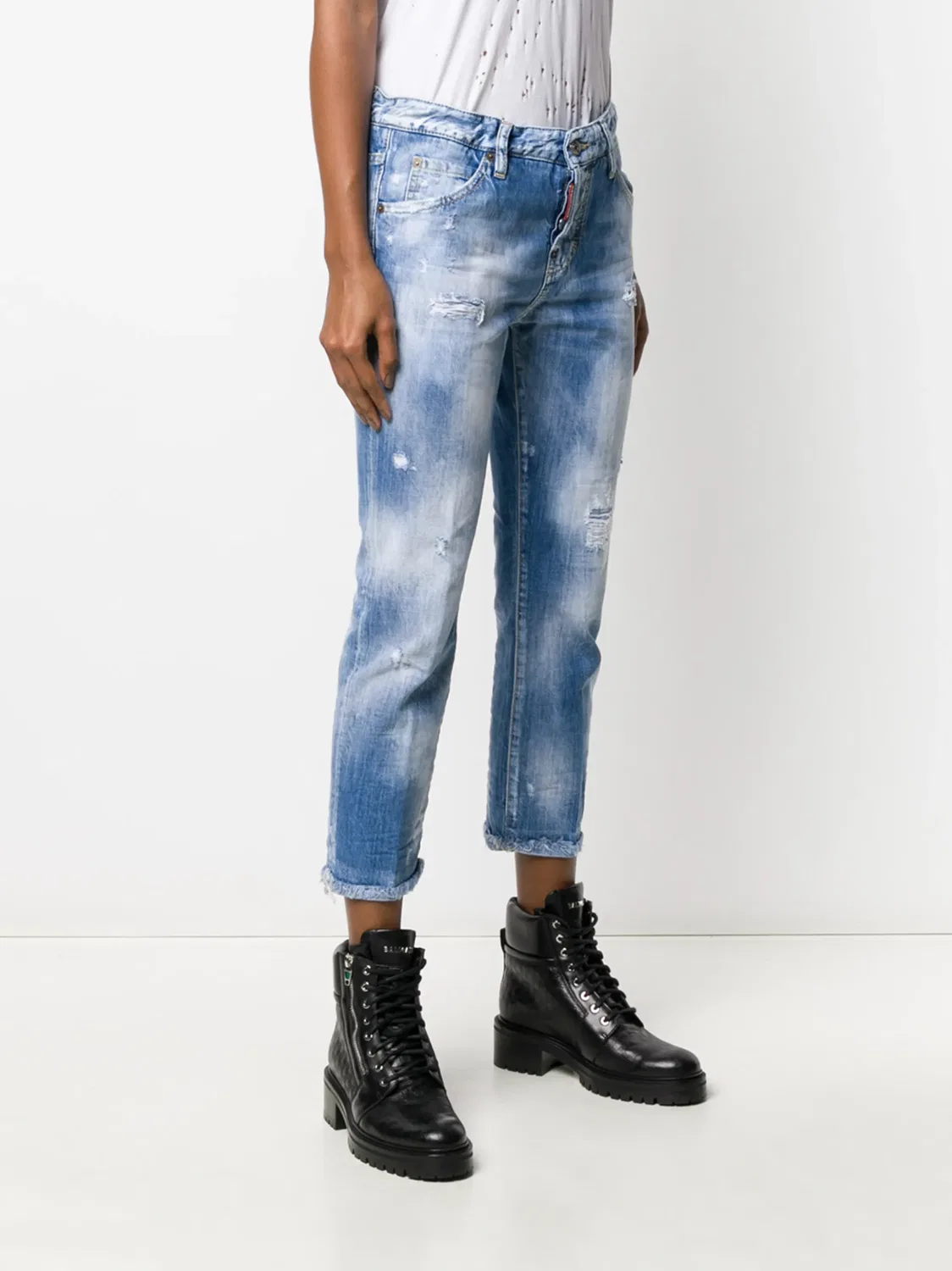 Укороченные джинсы Cool Girl Dsquared2, синий — фото 3